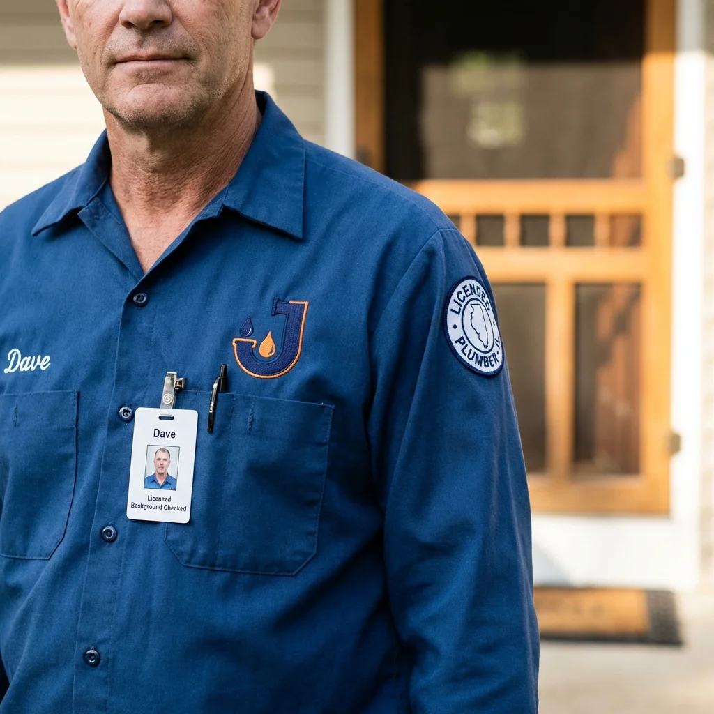 Licensed plumber showing ID badge in San Lorenzo, CA
