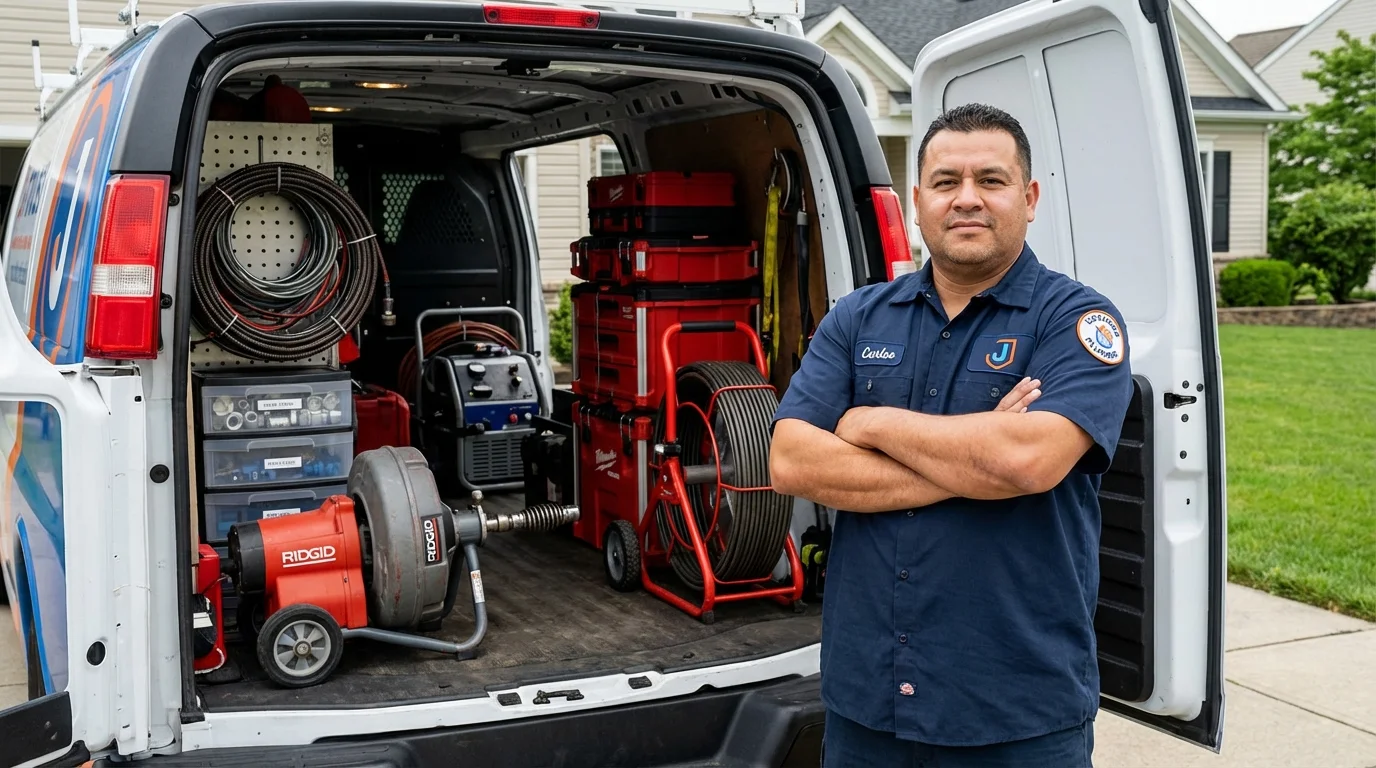 Professional drain cleaning equipment and Johns Plumbing LLC plumber in San Lorenzo